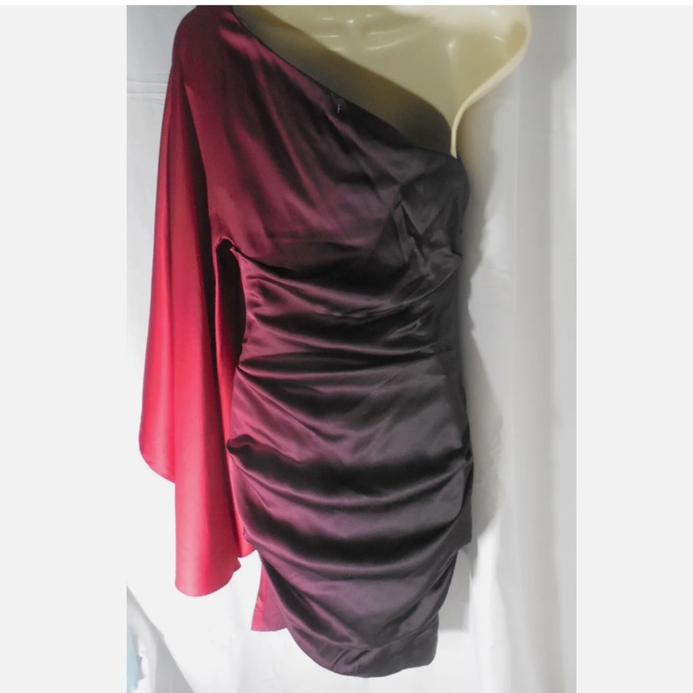 *Like New* Nicole Miller Red Burgundy Dress Women Designer Evening Cocktail Sz 4 - Picture 2 of 8